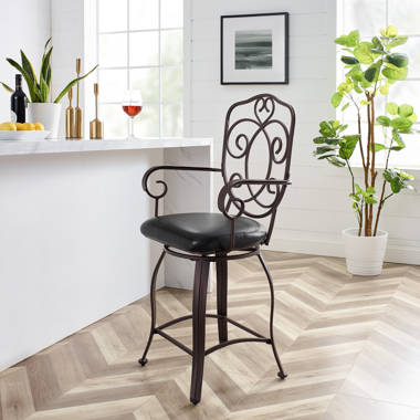 Wrought iron 2024 swivel bar stools